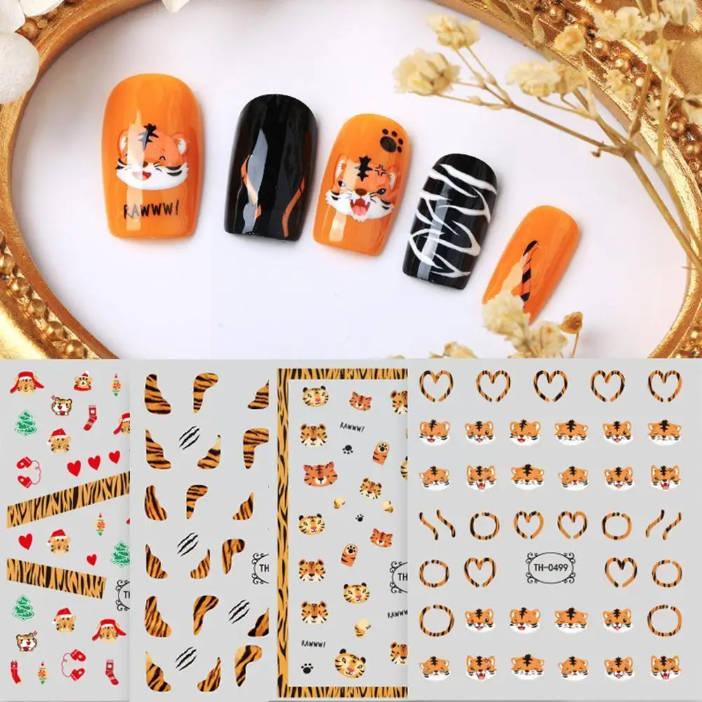 

Tiger Nail Sticker Symbol Of Year 2022 Cute Cartoon New Decals Tiger Slider Stickers Year Manicure Nail Nail Prints Tiger A I6q3
