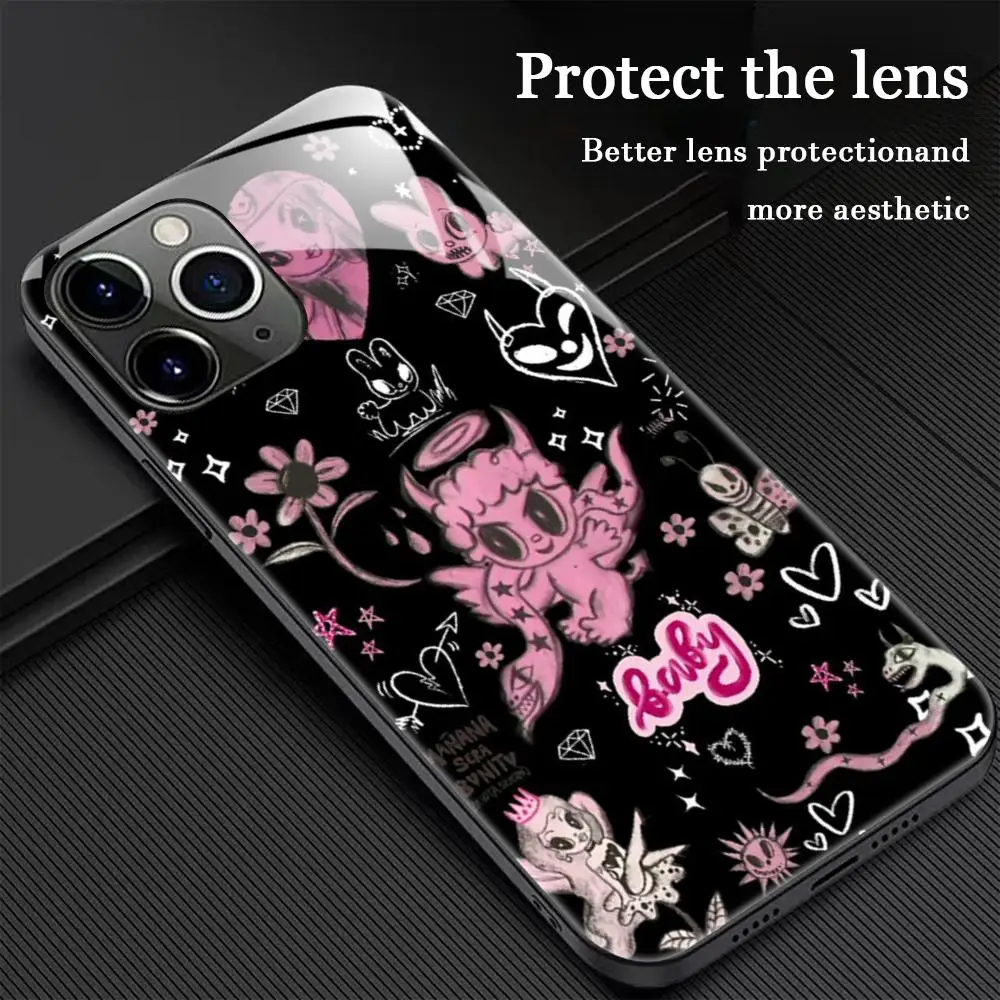 Розовый чехол для телефона Manana K-KaRol iPhone 16 15 14 13 12 11 X XR XS 8 Plus Mini Pro Max стеклянный