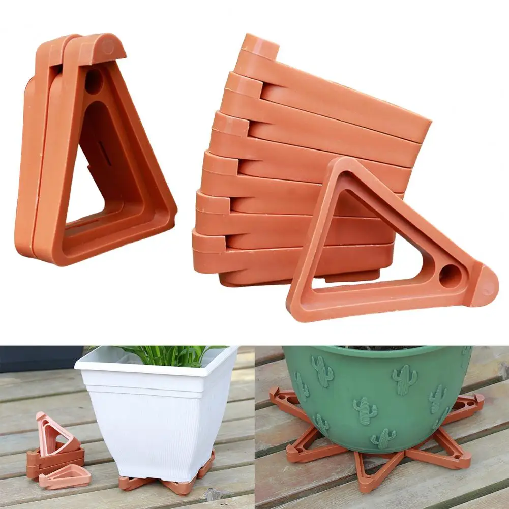 

12Pcs/Set Pot Raising Pad Durable Water Saving Corrosion Resistant Gardening Resin Pot Feet Triangle Flower Planter for Flowerpo