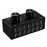6 in 1 out 3 5mm to 3 5mm aux audio signal source selection selector switcher for speaker headphone with 2 volume knobs