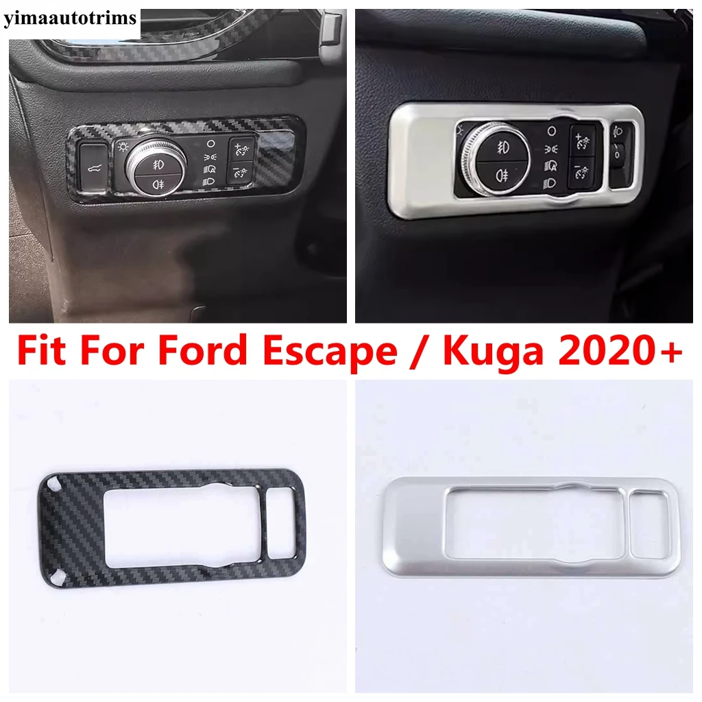 

Head Lights Lamps Switch Button Panel Decoration Cover Trim For Ford Escape / Kuga 2020 - 2023 Carbon Fiber Accessories Interior