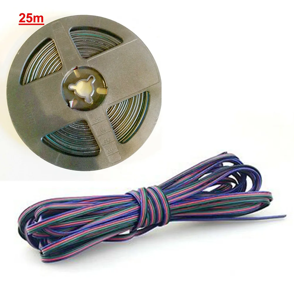 

25m 4 Pin 5050 3528 LED RGB Strip Wire Extension Cord Connector Cable Wire 300V 150W Lighting Accessories