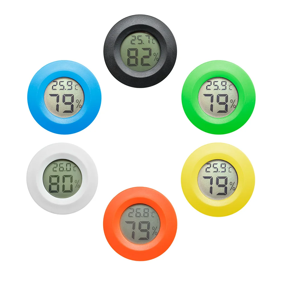 

Round Embedded Digital Thermometer and Hygrometer With Switch Digital Cigar Hygrometer Thermometer Round Thermometer Multicolor