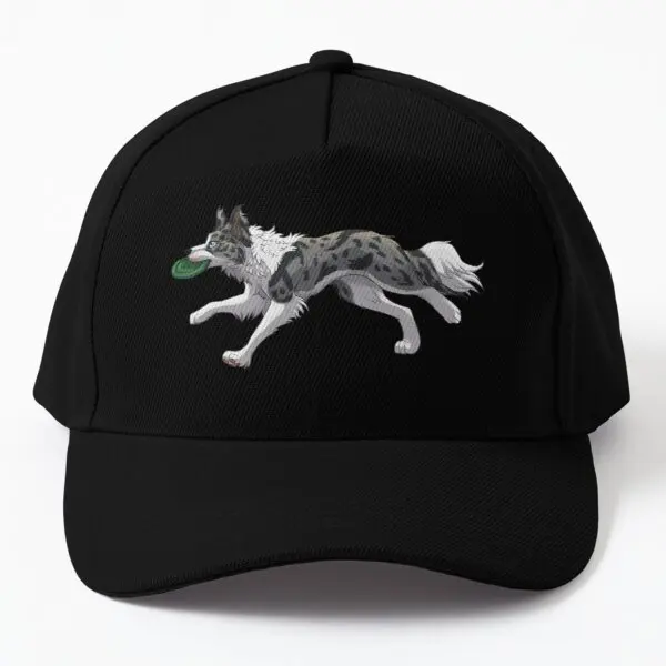 Running Blue Merle Border Collie With Fr  Baseball Cap Hat Casquette Czapka Hip Hop Snapback Women Solid Color Fish Spring