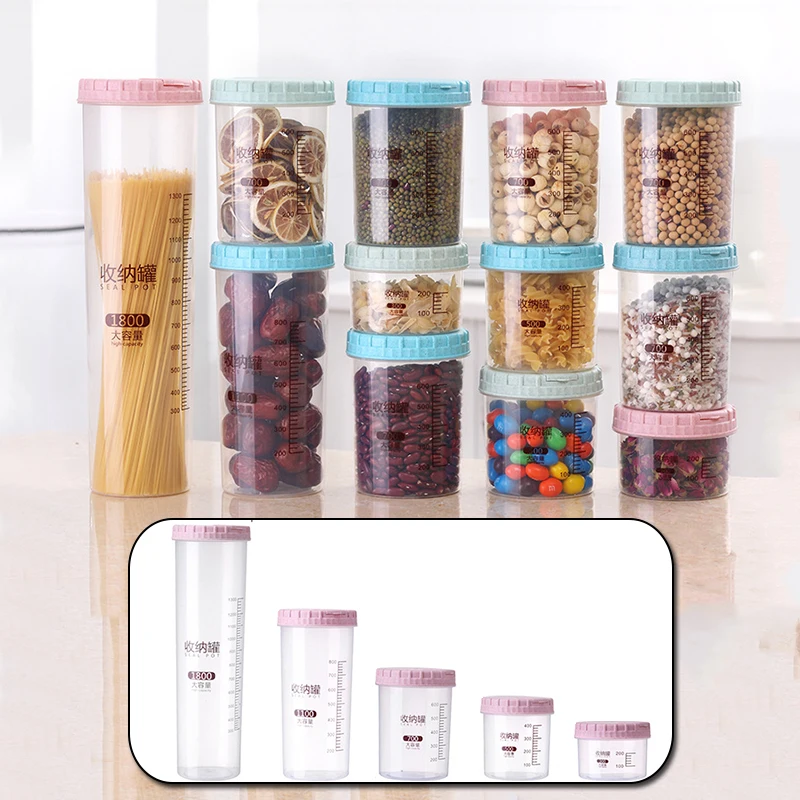 

1Pc Wheat Straw Storage Tank Kitchen Can Be Superimposed Sealed Transparent Tank Food Storage Bottle Degradable Material