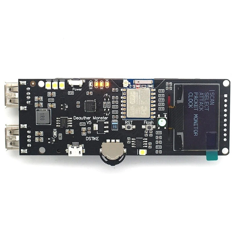 

Wifi Deauther Monster V5 ESP8266 18650 Development Board Reverse Protection Antenna Case Power Bank 5V 2A