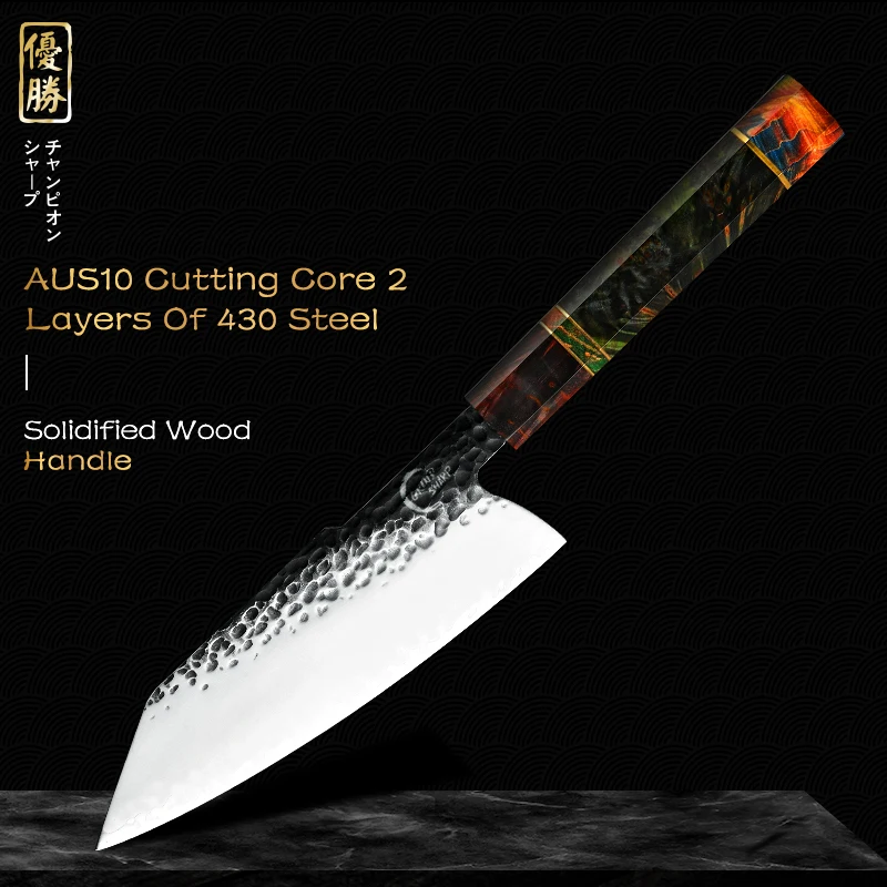 Профессиональный 7-дюймовый нож кирицукэ Grandsharp Ручная ковка нержавеющая сталь