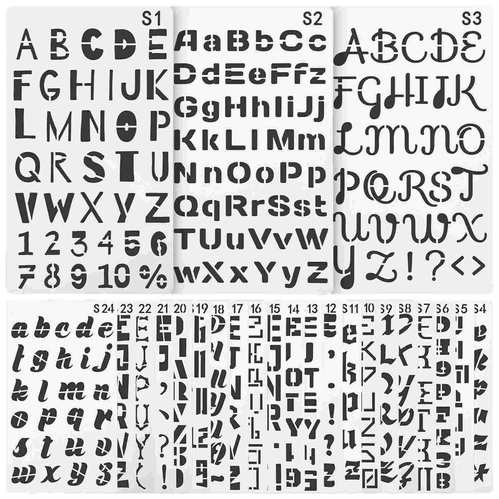

Stencils Template Painting Alphabet Letter Stencil Templates Reusable Wall Diy Drawing Hollow Scrapbookplanner Floor Journal