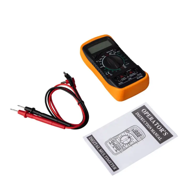 

XL830L Digital Multimeter Handheld LCD Backlight AC/DC Ammeter Voltmeter Resistance Transistor Ohm Tester Meter Multifunction