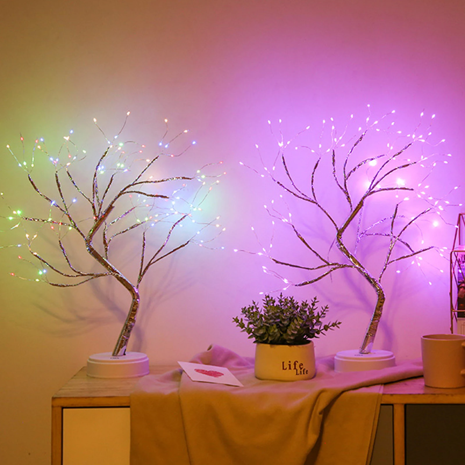 

108 LED Tabletop Bonsai Tree Light Waterproof Touch Switch Copper Wire Branch Light for Desktop Party Wedding Decoration Lamp