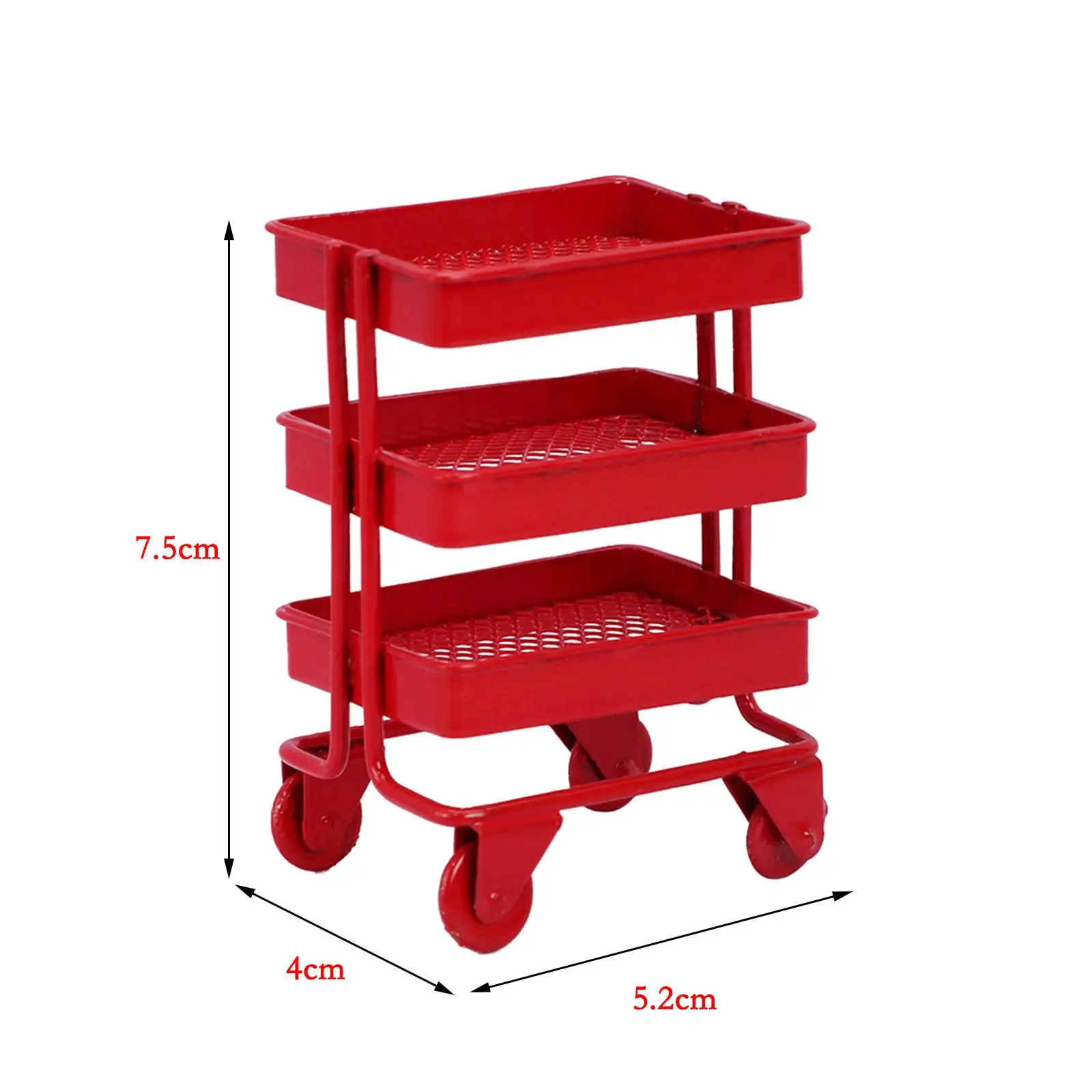 

Миниатюрная тележка для кукольного домика, 3-уровневая мебель с 4 колесами, масштаб 1/12 для украшения, подарки