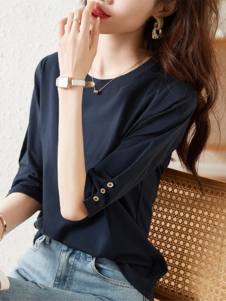 

Футболка BOBOKATEER с рукавом до локтя, женская одежда на лето 2023, топ, женские повседневные футболки с круглым вырезом, женские футболки, манга, корта