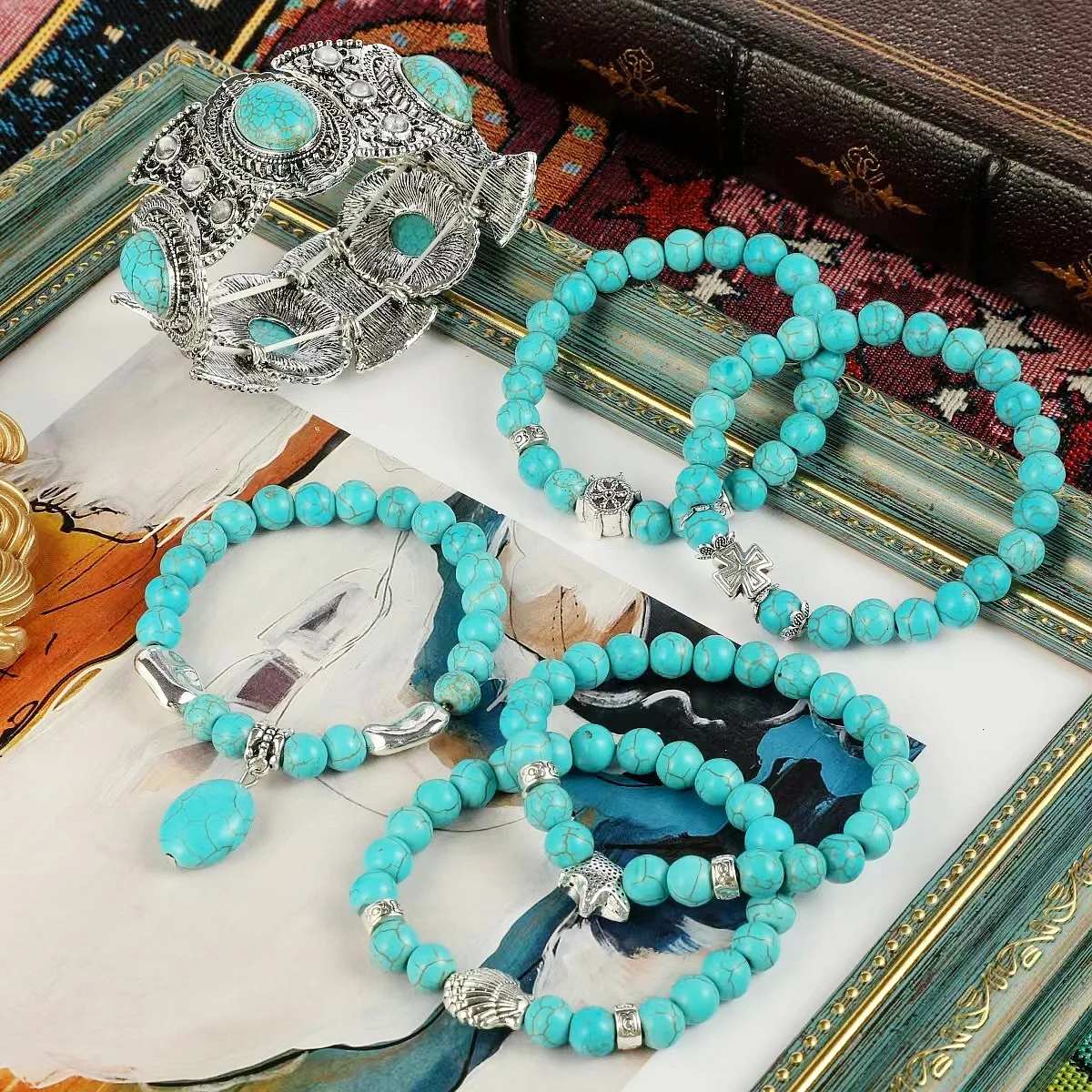 

Creative Tourism Scenic Area Souvenir Beaded Women's Bracelet Set Bohemian Ethnic Style Simple Forest Bracelet