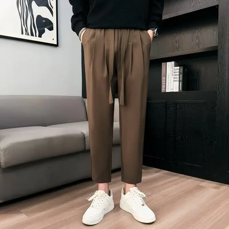 Модные драпированные студенческие повседневные брюки свободного кроя с прямыми