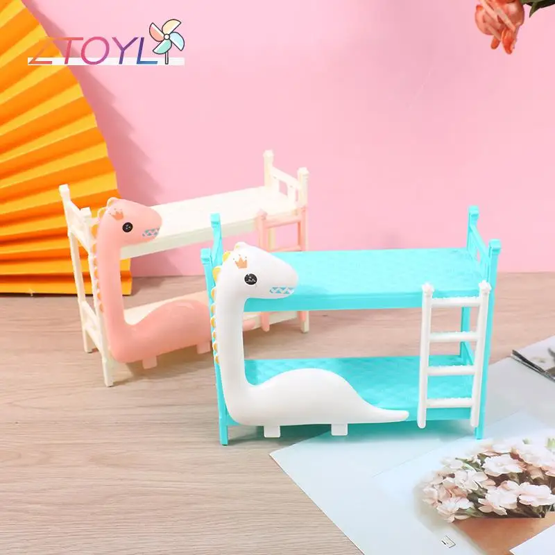 

1Pc Dollhouse Miniature Dinosaur Doll Bunk Bed Double Bed Model DIY Scene Toy for Child Kids Gift 17*7*14CM