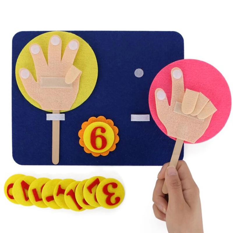 

Children Math Toys DIY Handmade Felt Finger Numbers Teaching Aids Weaving Craft Educational Toys