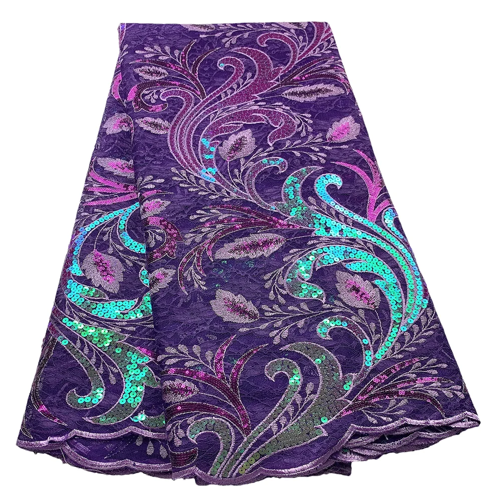 Красивая зеленая фототкань с блестками африканская кружевная ткань 5 ярдов