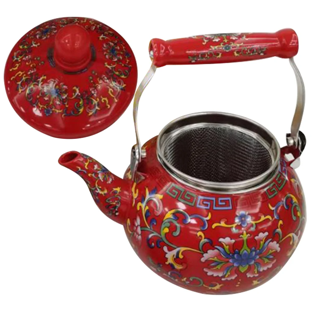 

Kettle Tea Teapot Pot Enamel Water Stovetop Ceramic Whistling Fu Boiling Kung Kettles Coffee Loose Vintage Enameled Leaf