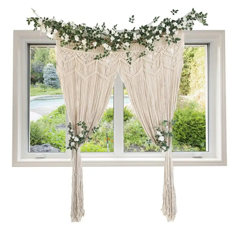 

Boho Macrame Curtains Macrame Curtains For Windows/Doorways Doorway Window Curtains Decor Handwoven Wedding Backdrop Arch Closet