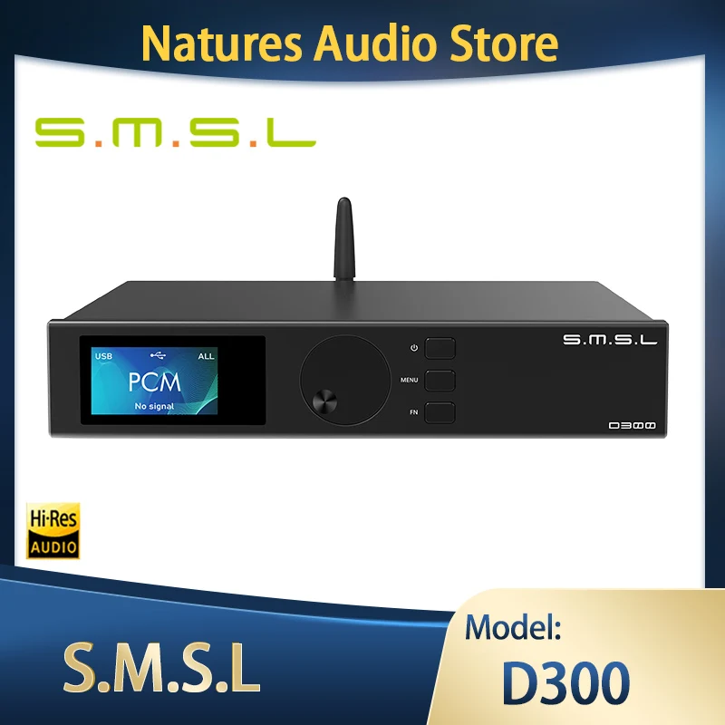 SMSL D300 HIFI декодер ROHM BD34301EKV Bluetooth 5 0 DSD512 PCM 768 кГц/32 бит DAC LDAC aptX HD |