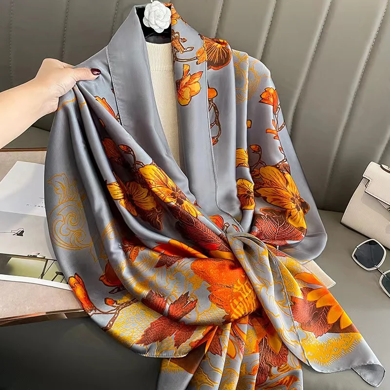 

180*90cm New Style Women Fashion Silk Muffler Lady Lovely foulard Scarves Autumn Winter shawl beach wraps hijab bandanna pareo