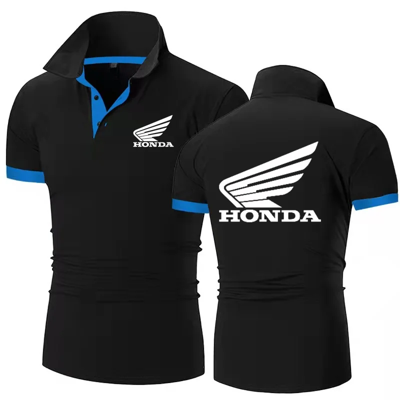 

Honda Polo Shirts Men's Summer Patchwork Men's Shorts Sleeve Polo Business Apparel Luxury Men's T Shirt Brand Shirt Print Trend