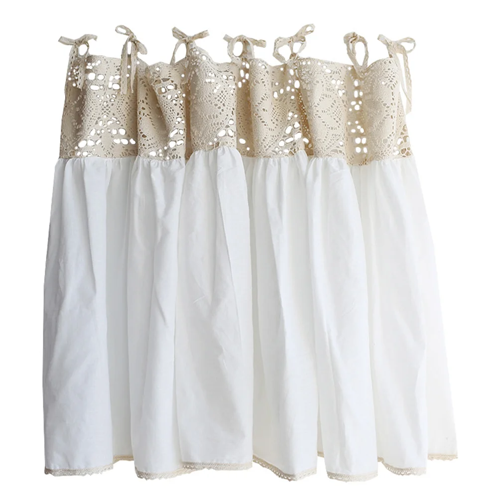 

1Pc Simple Window Curtain Short Curtain Decorative Half Curtain White