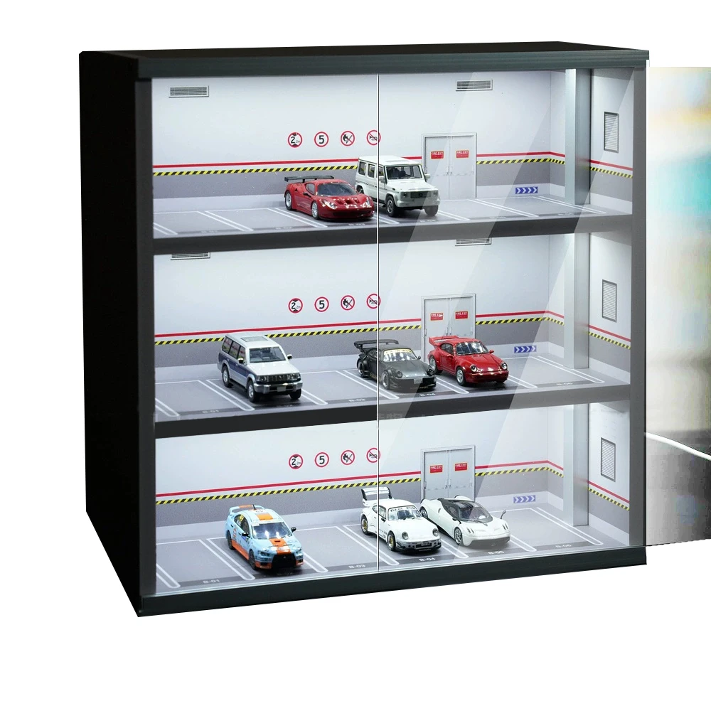 1:64 Диорама трехэтажная модель гаража автомобиля парковка светодиодное