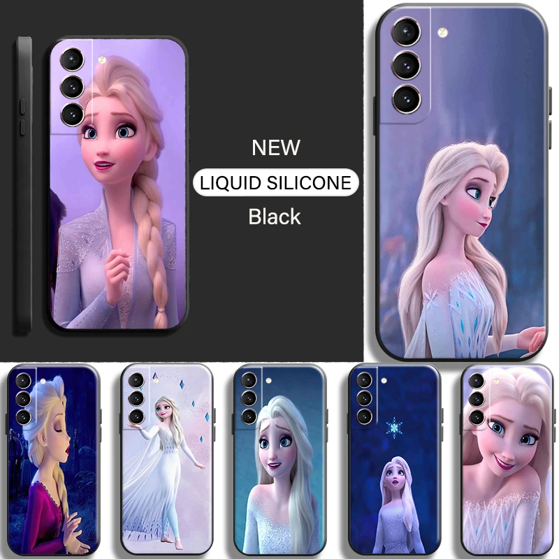 

Cute Pretty Frozen Elsa Anna For Samsung Galaxy S22 S21 S20 FE Plus Ultra S10 Lite S10E Plus 5G Phone Case Liquid Silicon Coque