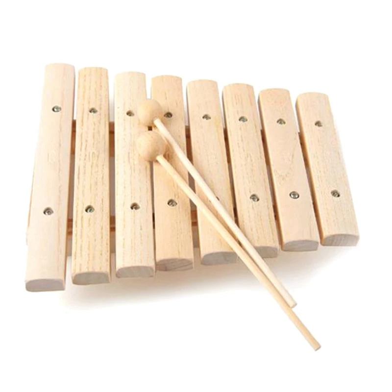 

3X Children Kids Natural Wood Wooden 8 Tone Xylophone Percussion Toy Musical Instrument For Kids Music Develop