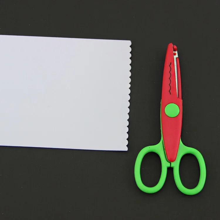 

1 Pc Handmade Children DIY 6 Patterns Album Lace Scissors Card Photo Pattern Scissors Cartoons Lace Scissors DIY Scrapbooking