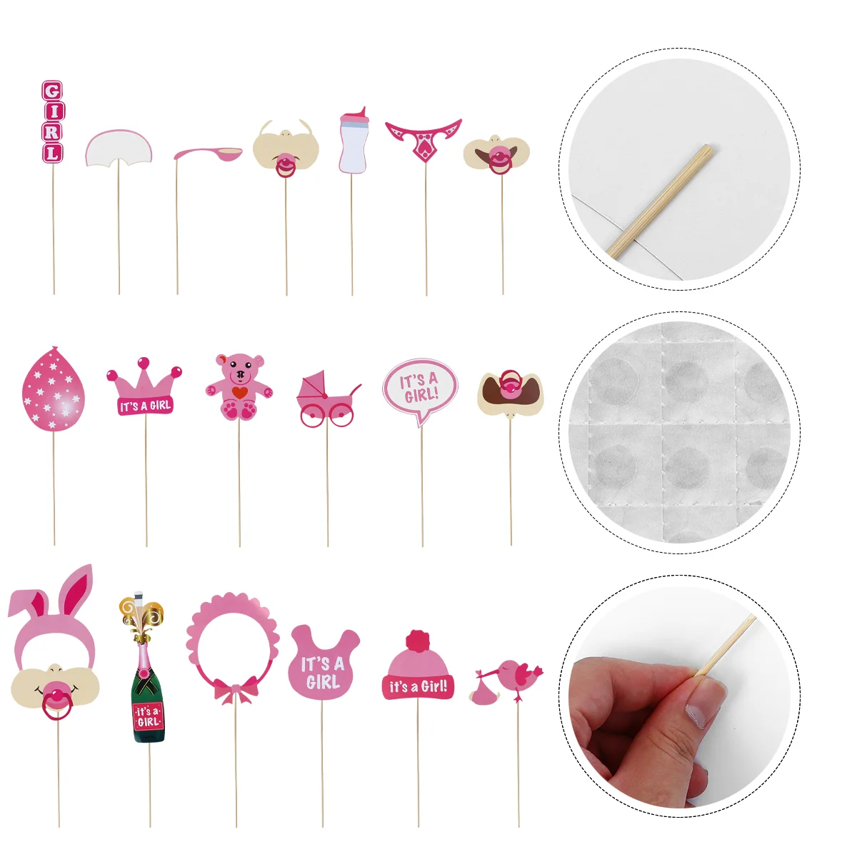 

Prop Baby Party Girl Gender Reveal Shower A Photo Props Birthday Stick Its Cupcake Topper Frame Favors Supplies Diy Itpicture