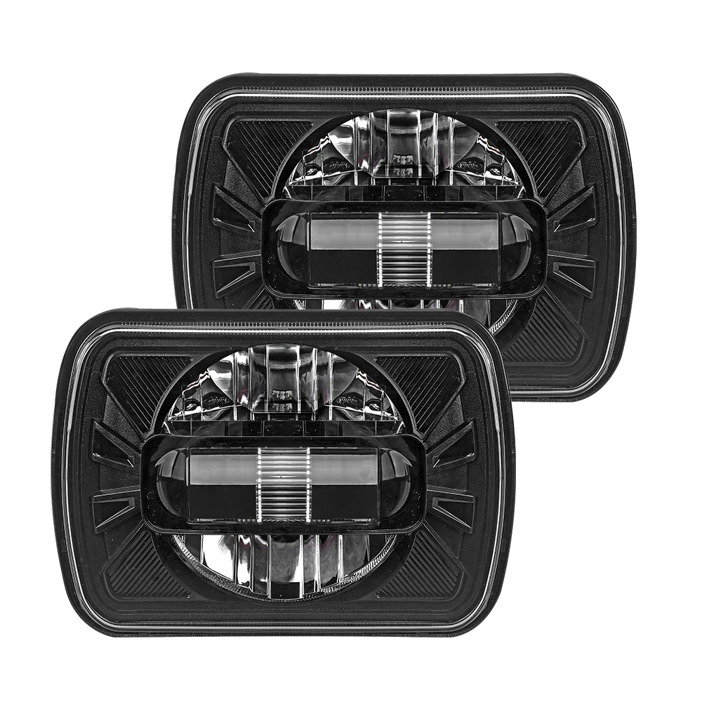

7x6 5x7 Inch Led Headlights High Low DRL Beam Lamps Replacement for Jeep Wrangler XJ YJ Cherokee H6054 6052 6054 H5054 Headlamp