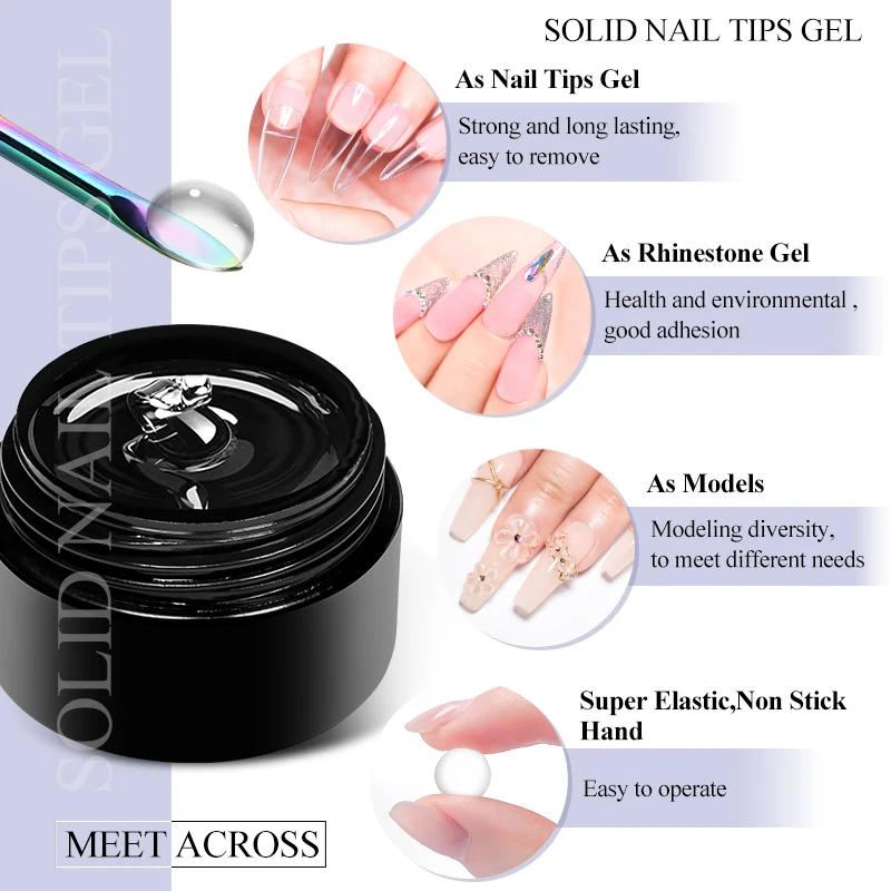 MEET ACROSS 10 мл гель-лак для ногтей прозрачный гель наращивания стойкий клей со