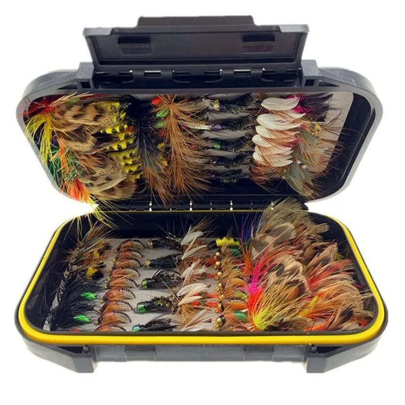 

24-76Pcs/Set Mixed Styles Fly Fishing Lure Wet/Dry Nymph Artificial Flies Bait Pesca Tackle Trout Carp Kit