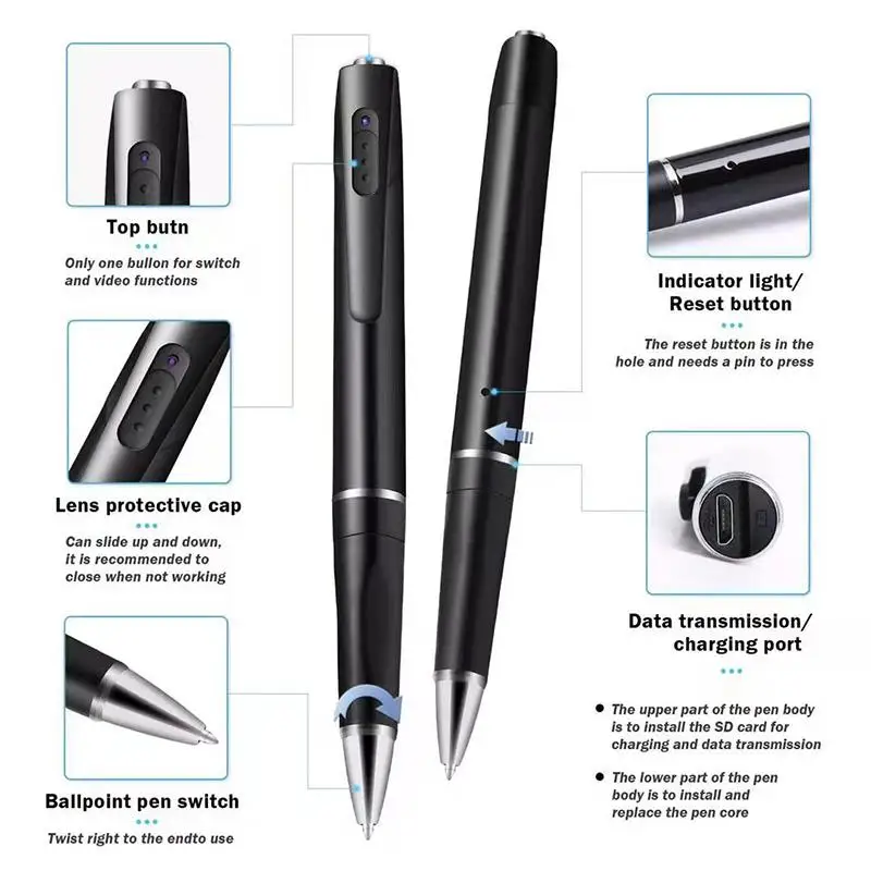 Mini Pen Camera Espion Invisible Micro Spia Cam Vigilancia Body Camaras DVR Voice Recorder Tiny Hiden Seguranca Oculta Camcorder images - 6