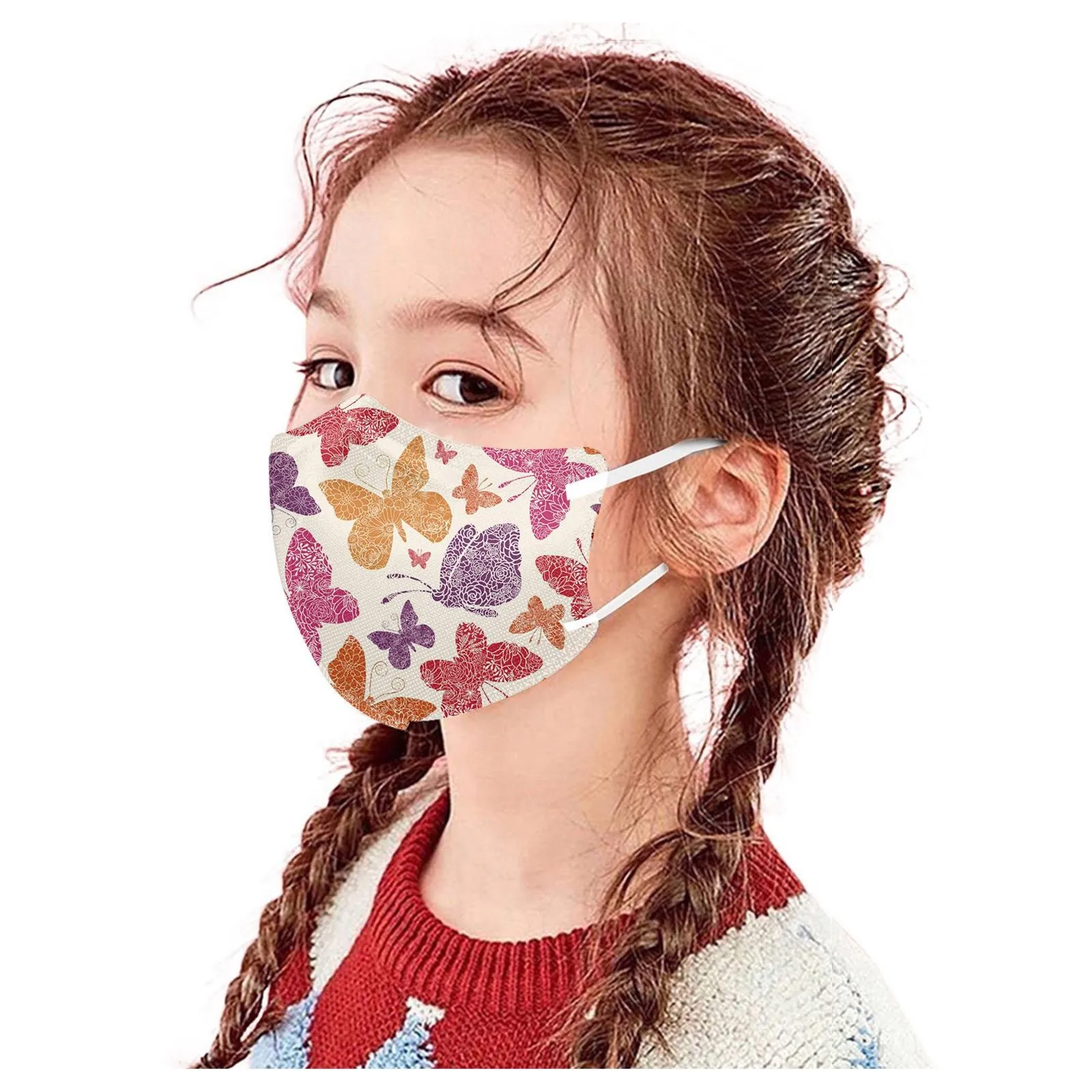 

Butterfly Printed Kids Face Masks Multicolor Disposable Boys Girls Mask Outdoor Adjustable Nose Clip Non Woven Children's Masque