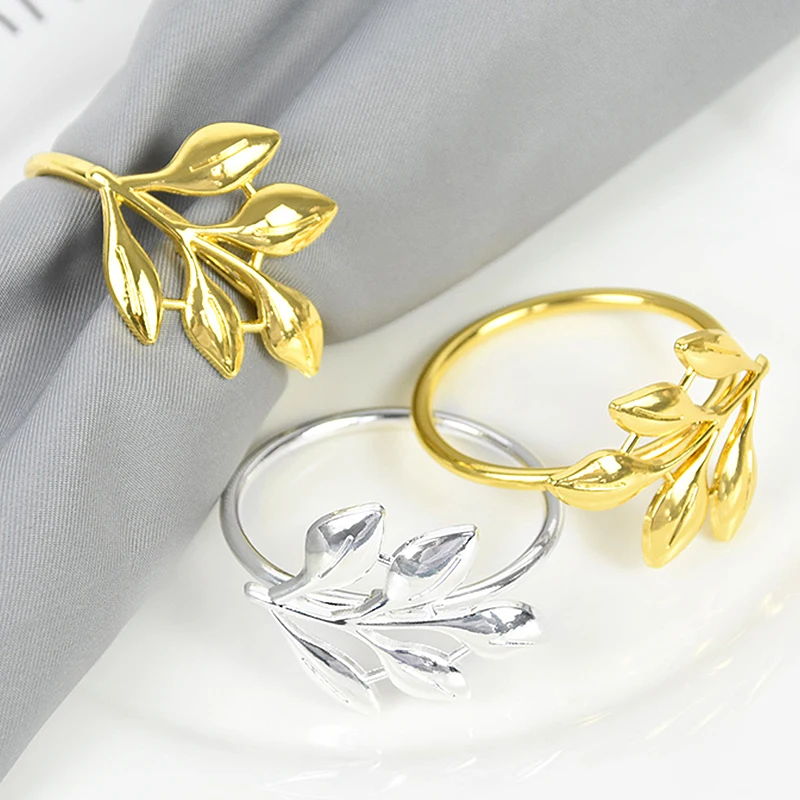 

Metal Holder Buckles Gold Napkin Dinner Party Wedding Decor Leaves Table For 6/3pcs Napkin Fall Holders Rings Birthday Napkin