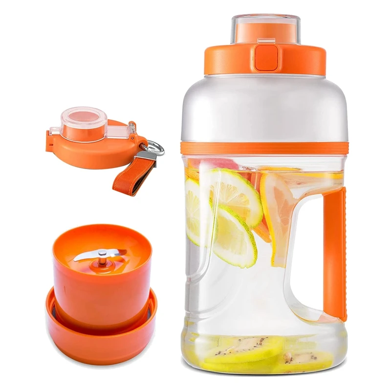 

Sport Blender Electric Portable Blender Athletes 35Oz Bottle Blender For Shakes And Smoothies, 6 In 1 Personal Blender Orange