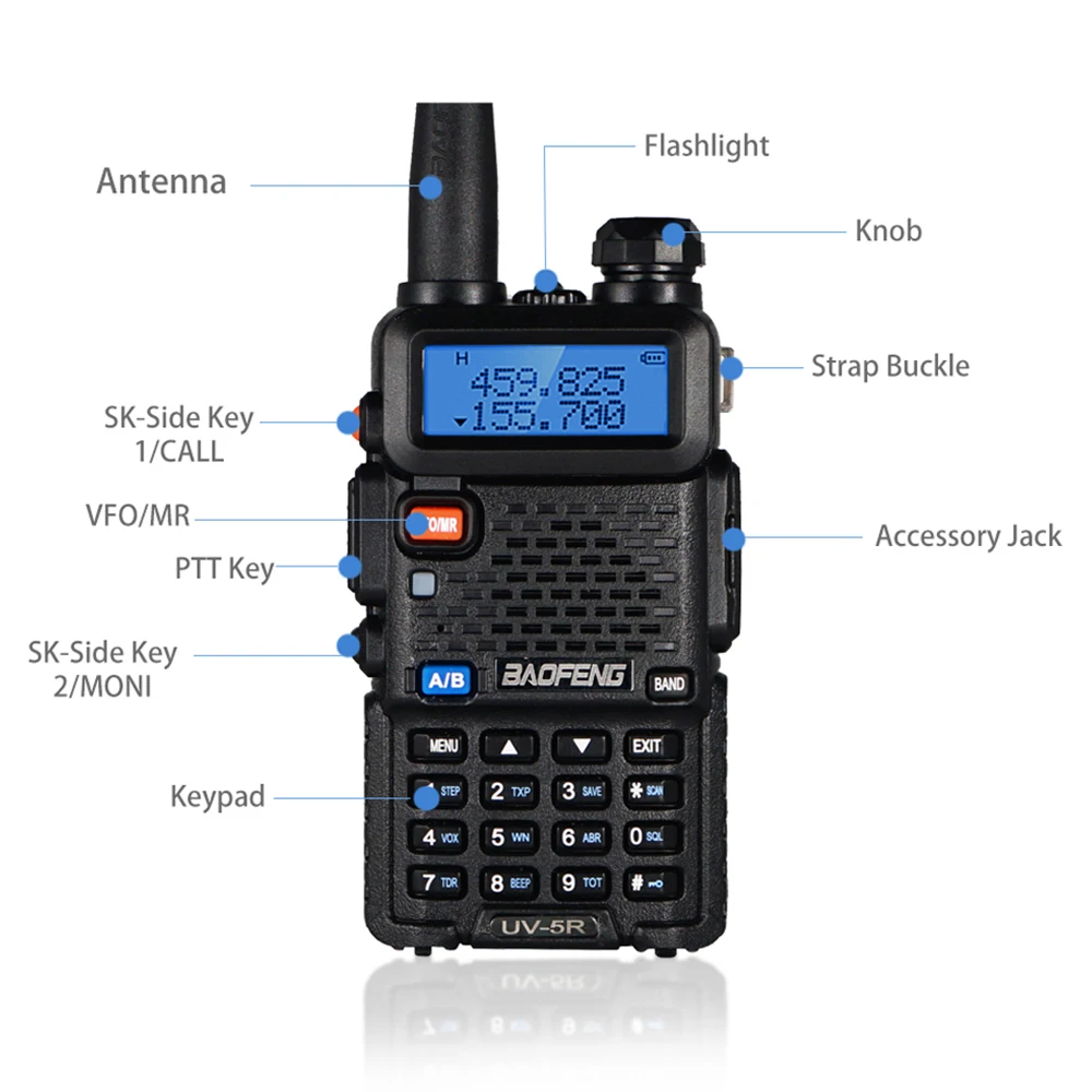 Baofeng UV-5R 8W True High Power 8 Watts Powerful Walkie Talkie Long Range 10km Dual Band Two Way Radio CB Portable Uv5r Hunting