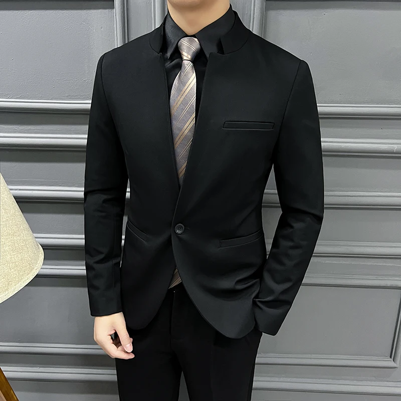 Новинка Весна 2024 модное мужское пальто Zhongshan с воротником-стойкой в китайском