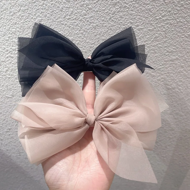 

Woman Organza Bowknot Hair Clips Solid Color Hairpins for Girls Hair Accessories Headwear