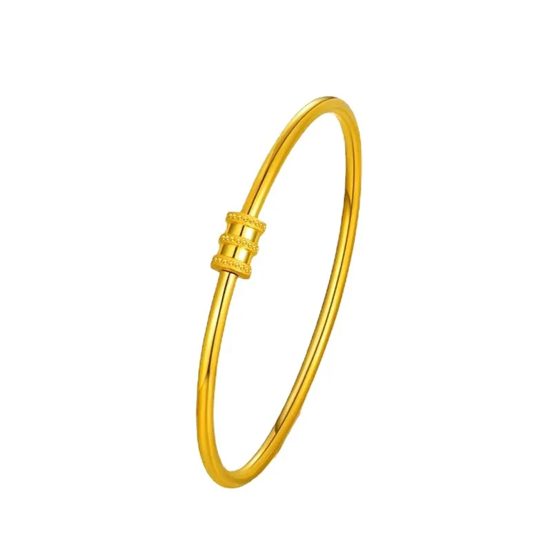 9999 24K реальное золото маленькая искусственная кожа 2 8 мм Женский обруч браслет с