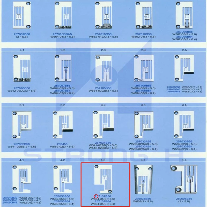 257102 B56 / Горловая пластина B64 подходящая для промышленной блокировки Pegasus W664/WT664