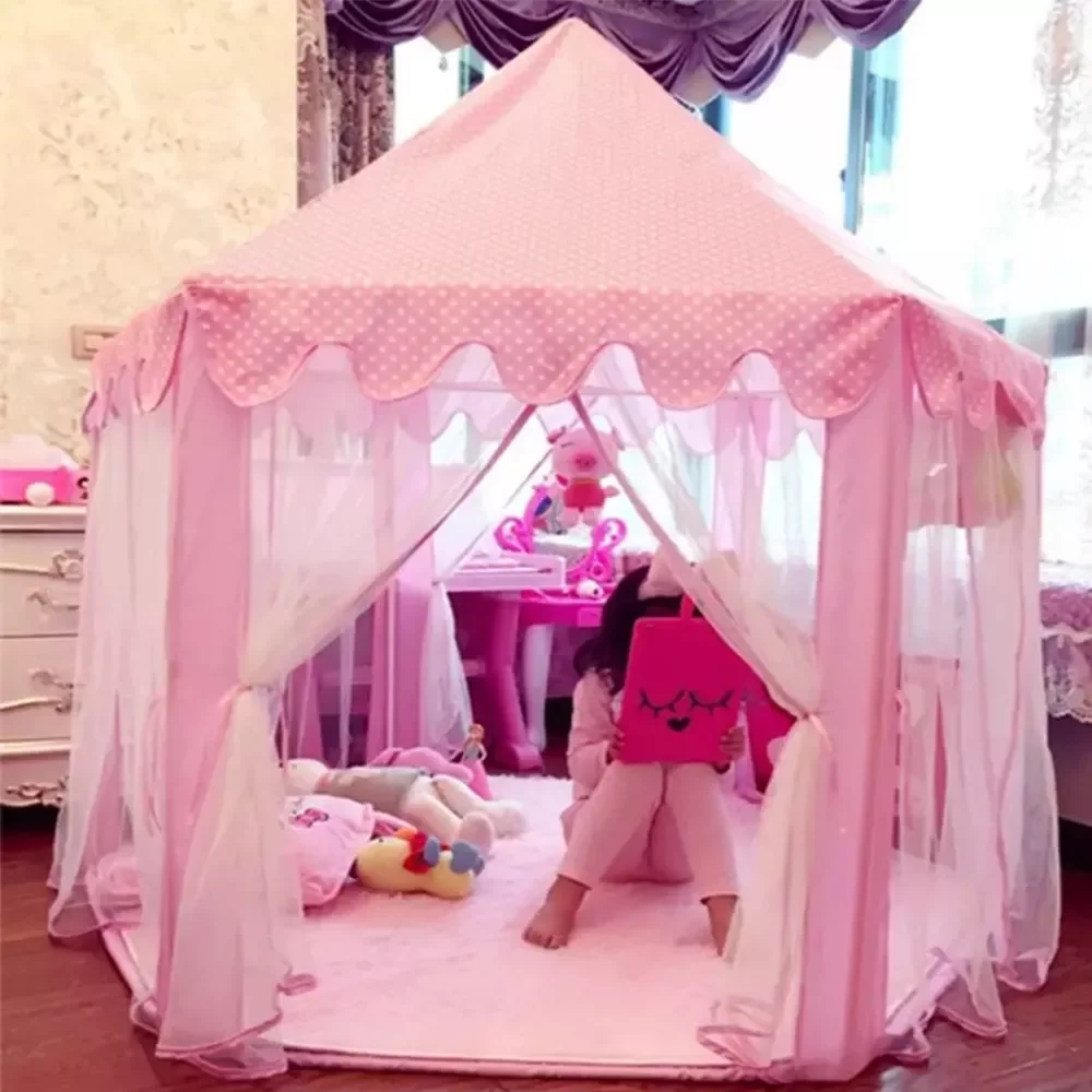 

Playhouse Princess Pink Castle Tents Portable Boys Girls Indoor Outdoor Garden Folding Play Tent Lodge Balls Pool Dropship