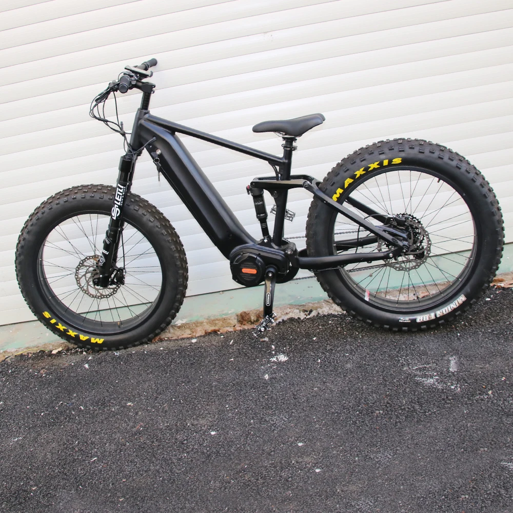 

Long range full suspension 26 inch mid drive 1000w Bafang G510 Ultra 48V Electric Bicycle Mountain Bike FAT TIRE