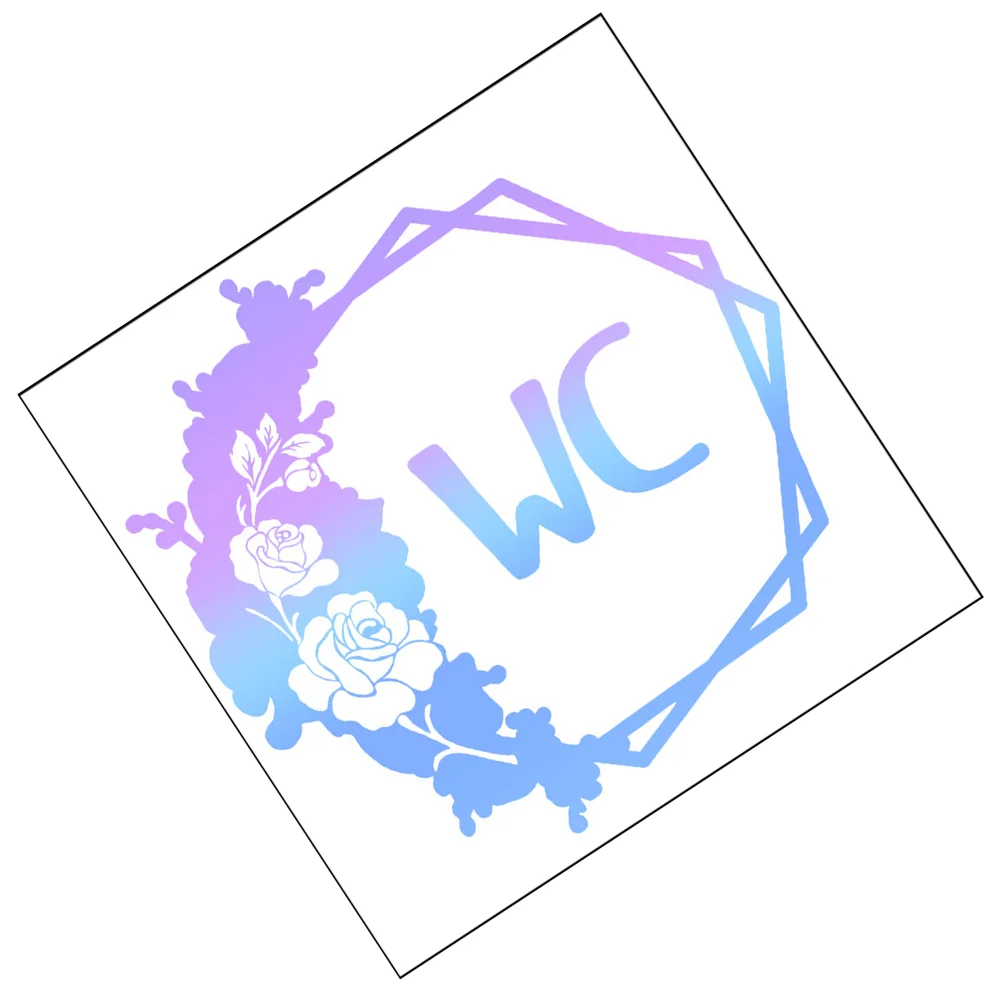 

Wall Sticker Flower Decals Self-adhesive WC Sign Door Restroom Stickers Colorful Signs Floral Pvc