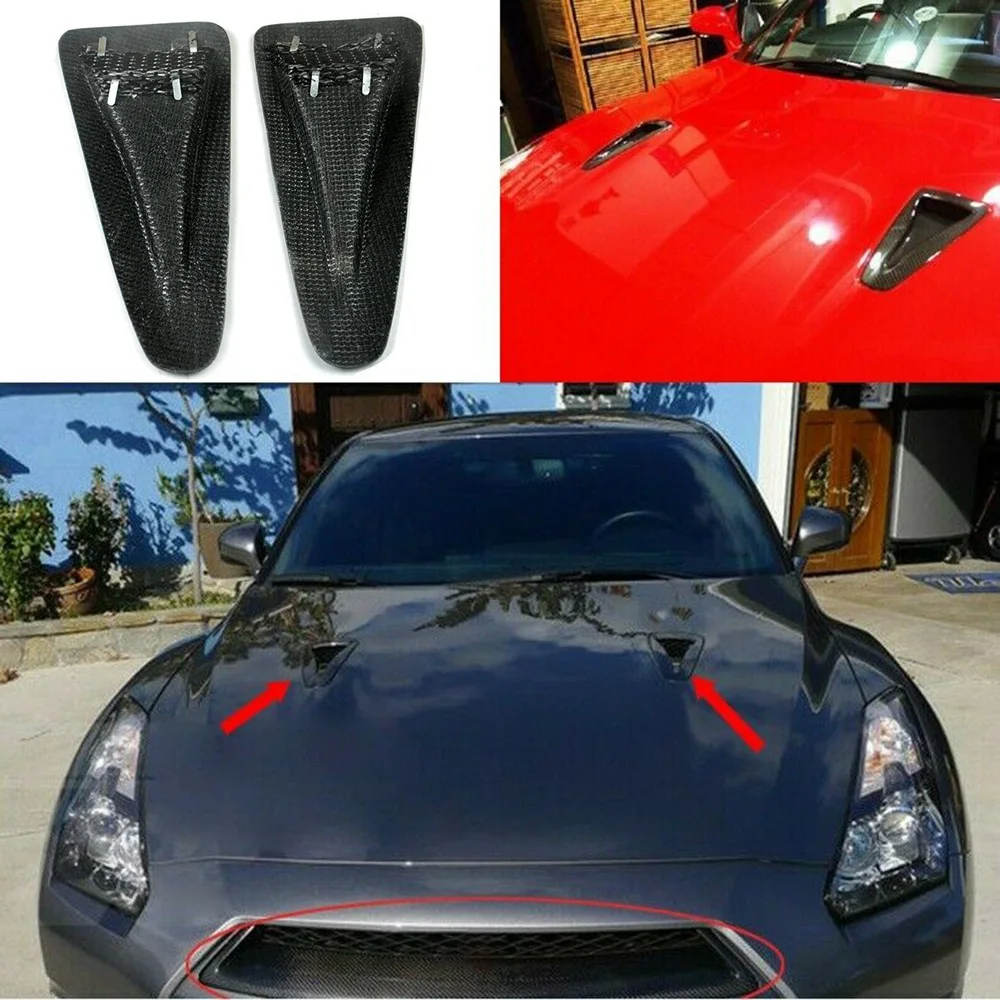 

Carbon Fiber Hood Vents Scoop Bonnet Inlet Cover Exterior Car Accessories for Nissan GTR R35 2008-2016