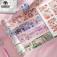 mr paper 4 styles rainbow candy series washi tape hand painted cartoon character hand account diy material tape sticker