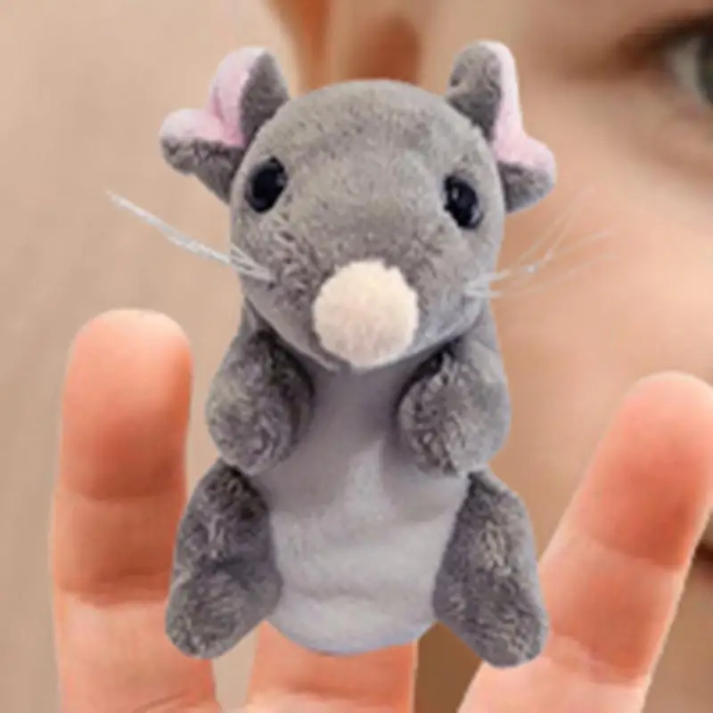 Мини-мыши пальчиковая марионетка мягкая плюшевая искусственная ткань для